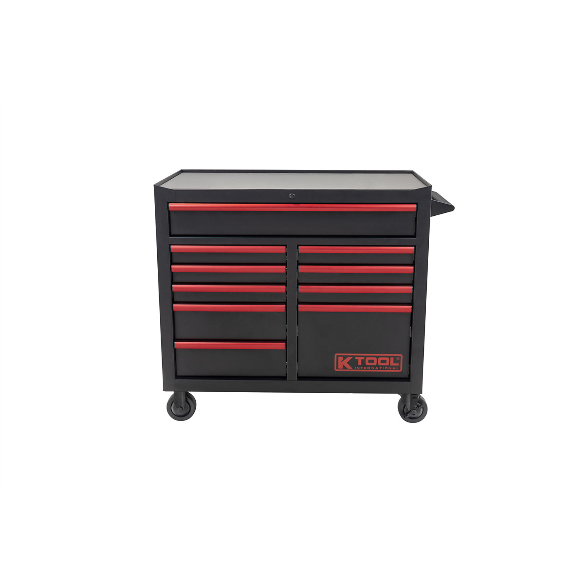 K Tool International Tool Box — 41in. Length, 10 Drawers, Double Bay, 1000-Lb. Capacity, Matte Black, Model# KTI75132